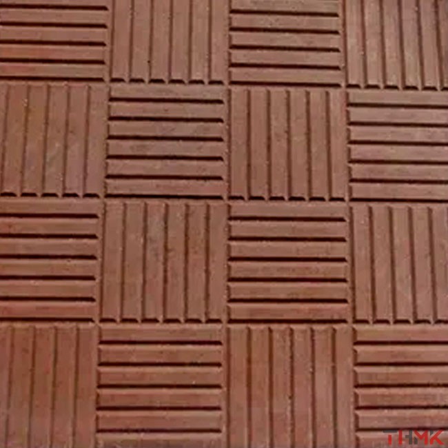 Плитка тротуарная Шахматы паркет коричневая 300х300х30 мм